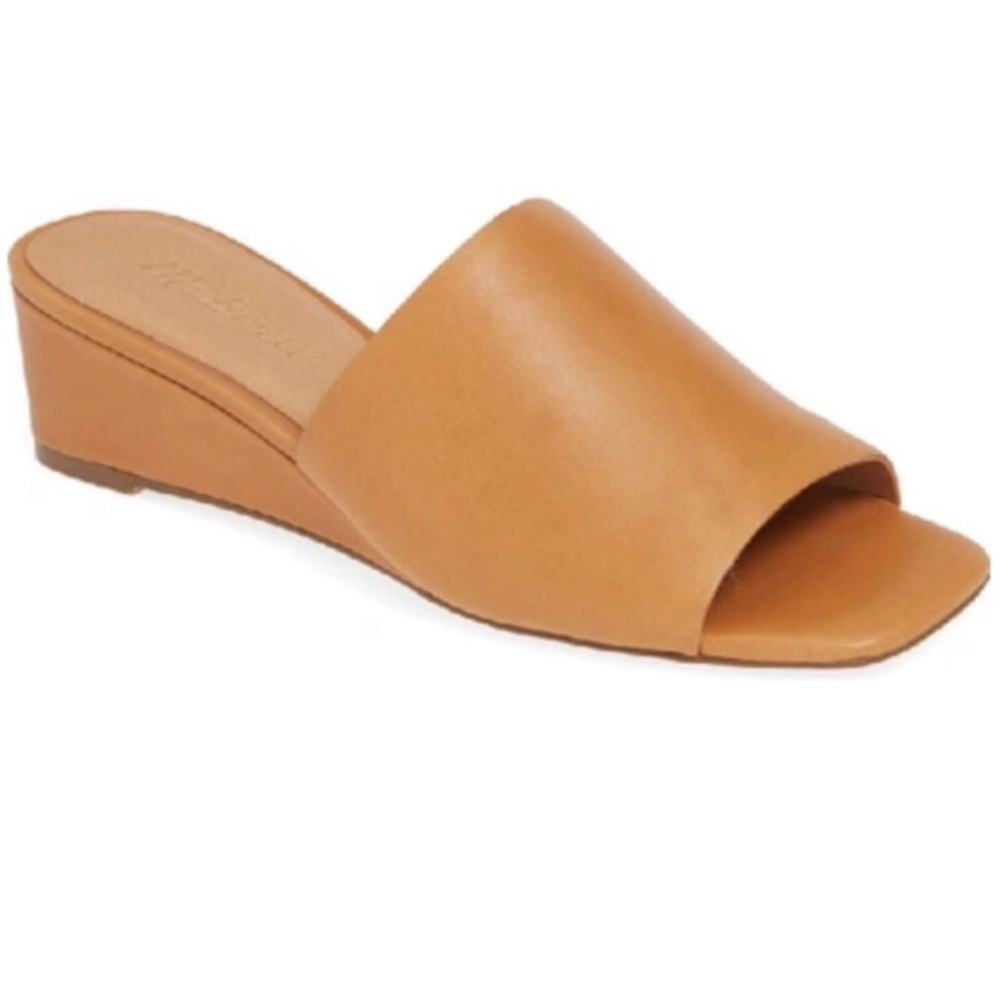 Madewell The Stacey Wedge Slide Sandal In Desert Camel size 7.5 Leather